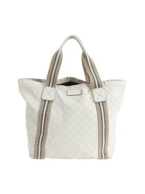 Gucci GG Canvas Leather Tote Shoulder Hand Mee